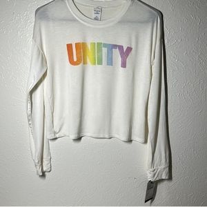 Final $4  Melrose In Market "Unity Long Sleeve Crop Top" Sz.  10-12 Ivory
